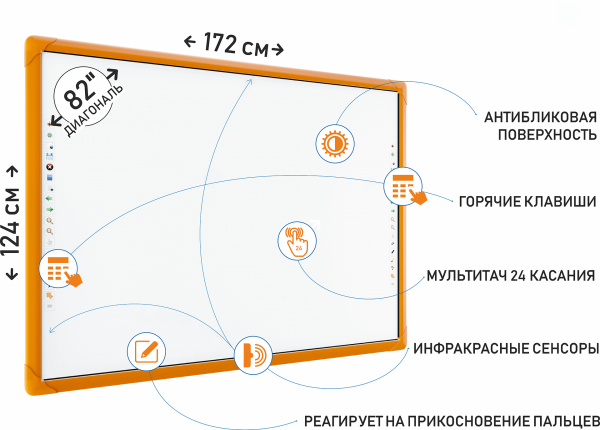 Интерактивная доска для Детского сада "New Touch Kids" (Orange)